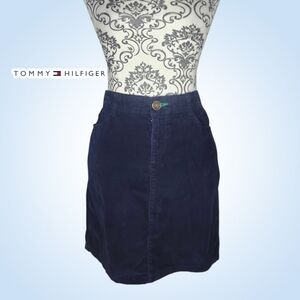 TOMMY HILFIGER Navy Corduroy Skirt - 8